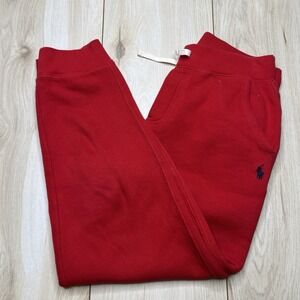 Polo Ralph Lauren Boys Fleece Jogger Pants Red Size Medium (10-12) Logo Pony